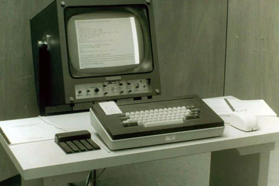 The first production workstation and mouse.